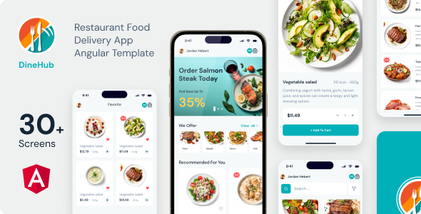 DineHub - Restaurant Food Delivery Angular Mobile App