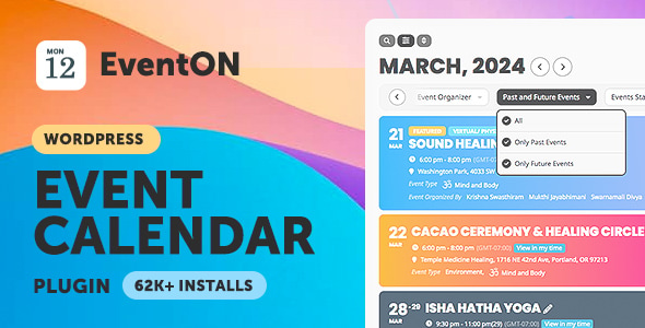دانلود افزونه تقویم وردپرس EventON