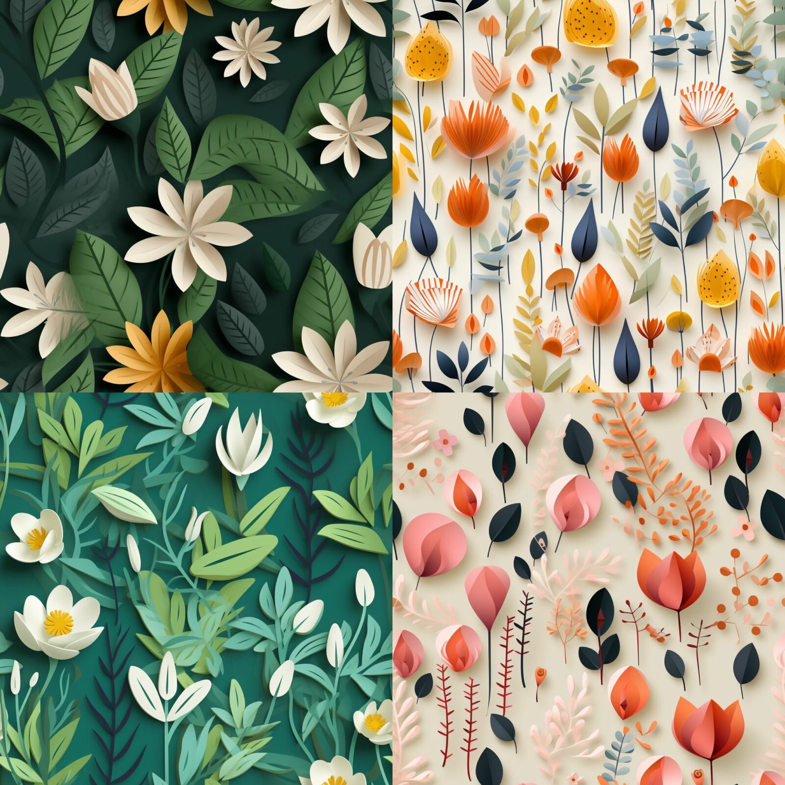 دانلود 414 پرامپت هوش مصنوعی میدجورنی Floral Patterns