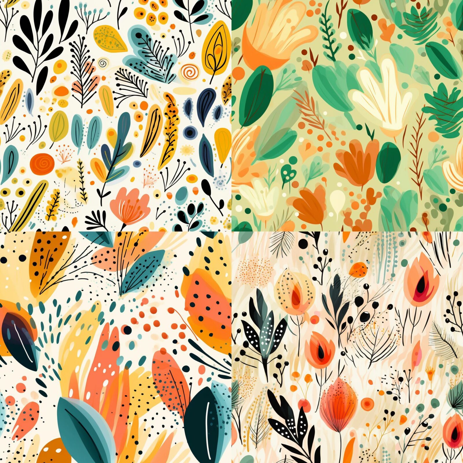 دانلود 414 پرامپت هوش مصنوعی میدجورنی Floral Patterns