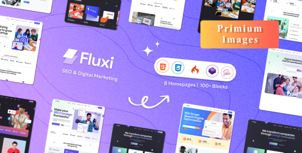دانلود قالب سایت خدمات بازاریابی Fluxi