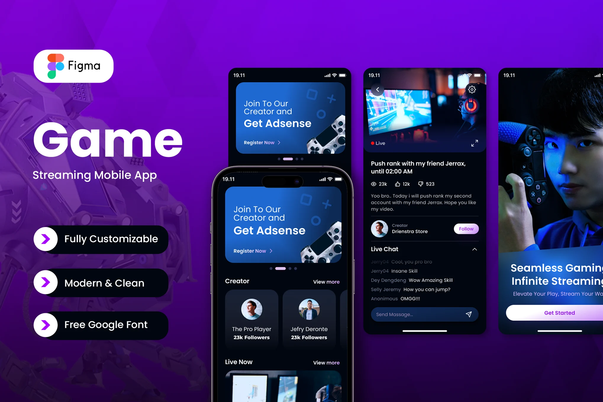 دانلود رابط کاربری Game Streaming Mobile App