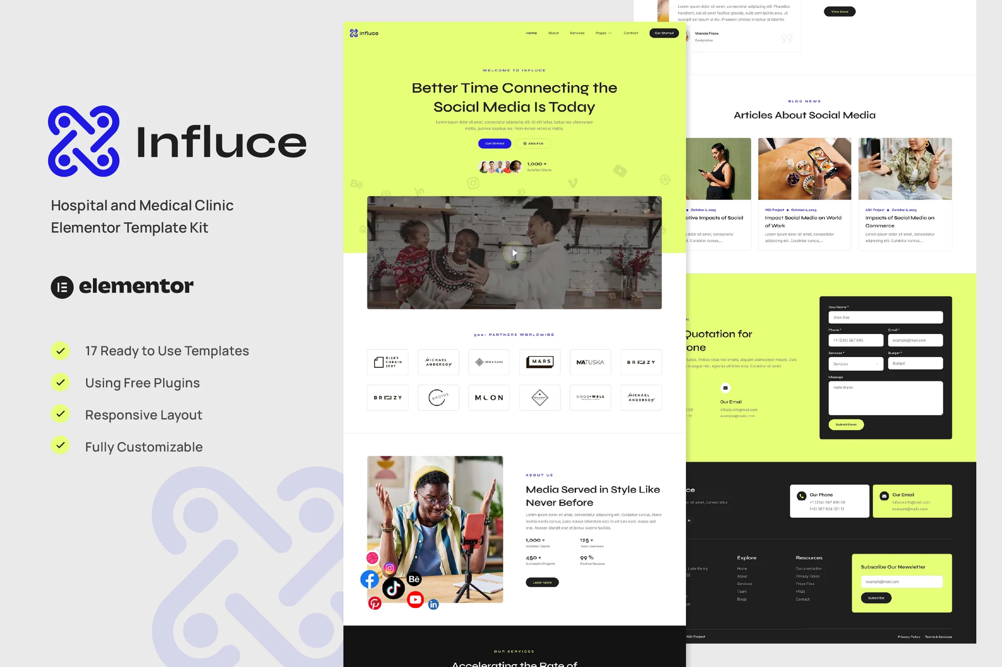 قالب آژانس‌های بازاریابی و اینفلوئنسر مارکتینگ Influce