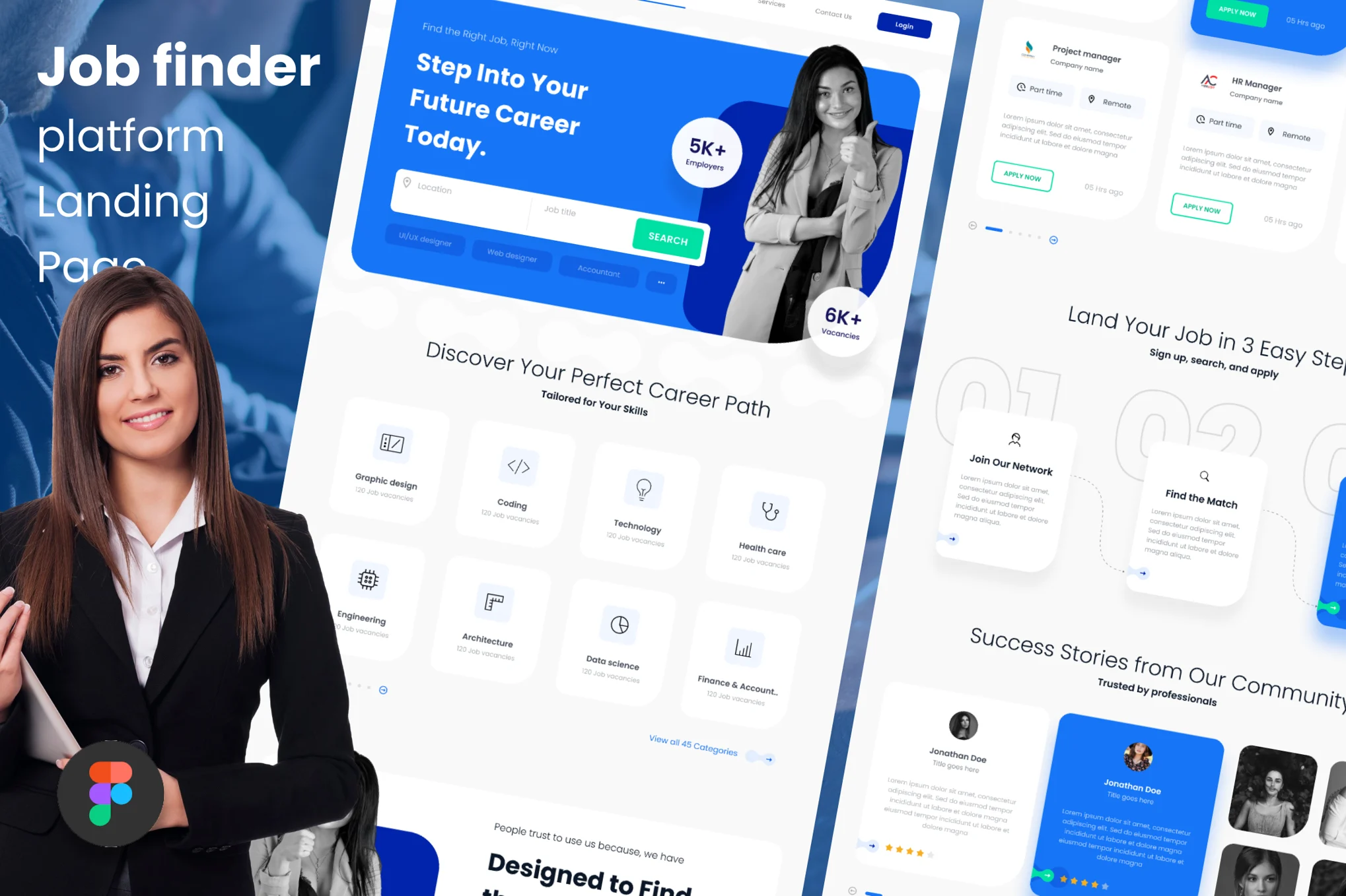 دانلود قالب فیگما Job finder landing page template