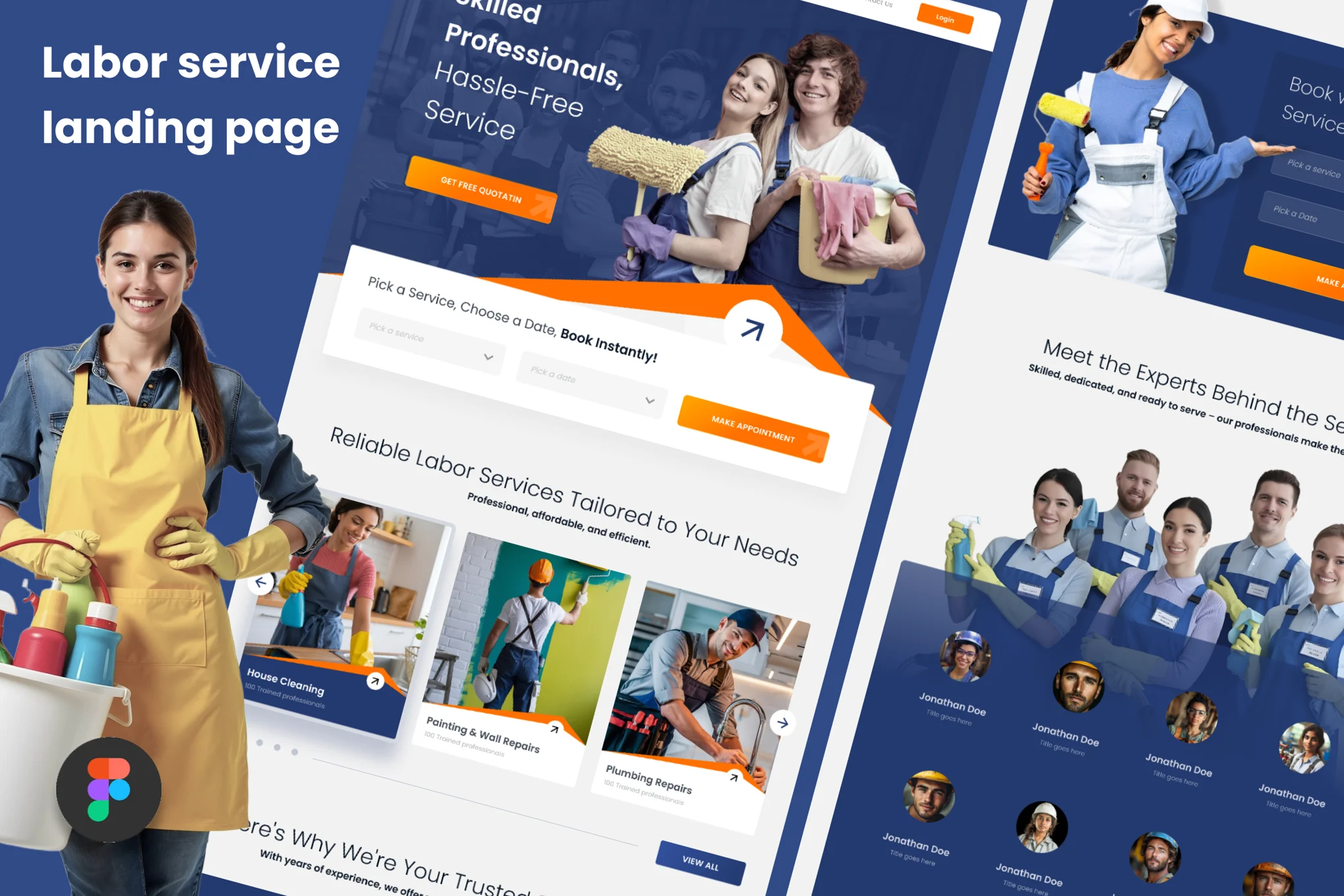 دانلود قالب فیگما Labor Services Landing Page