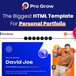 دانلود قالب HTML نمونه کار مدرن و شخصی Pro Grow