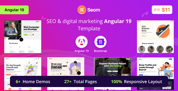 دانلود قالب Angular 19 خدمات سئو و دیجیتال مارکتینگ Seom