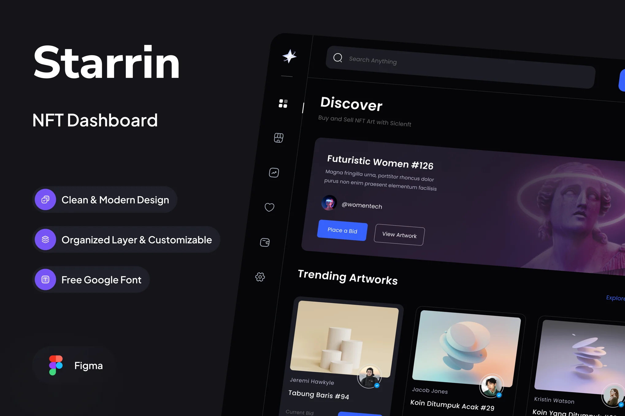 دانلود قالب فیگما Starrin - NFT Dashboard