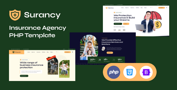 دانلود قالب PHP سایت شرکت های بیمه Surancy