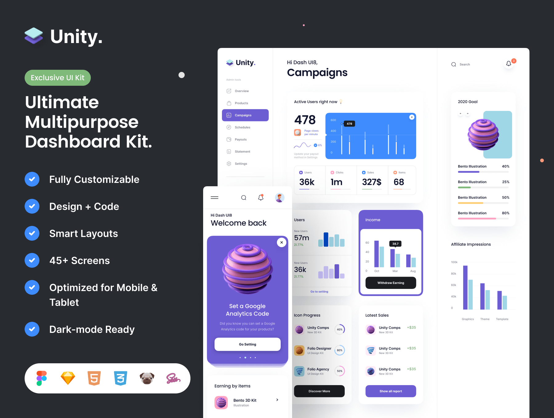 دانلود رابط کاربری Unity Dashboard Kit