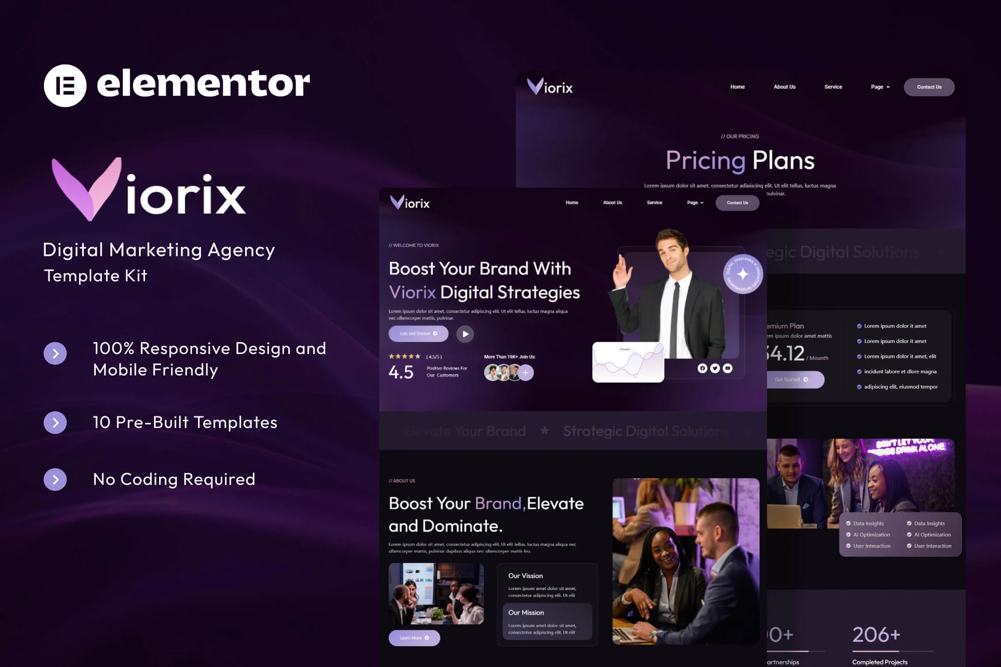 دانلود قالب شرکتی المنتور وردپرس Viorix