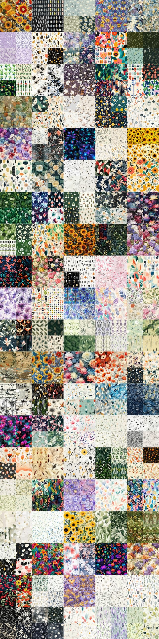 دانلود 414 پرامپت هوش مصنوعی میدجورنی Floral Patterns