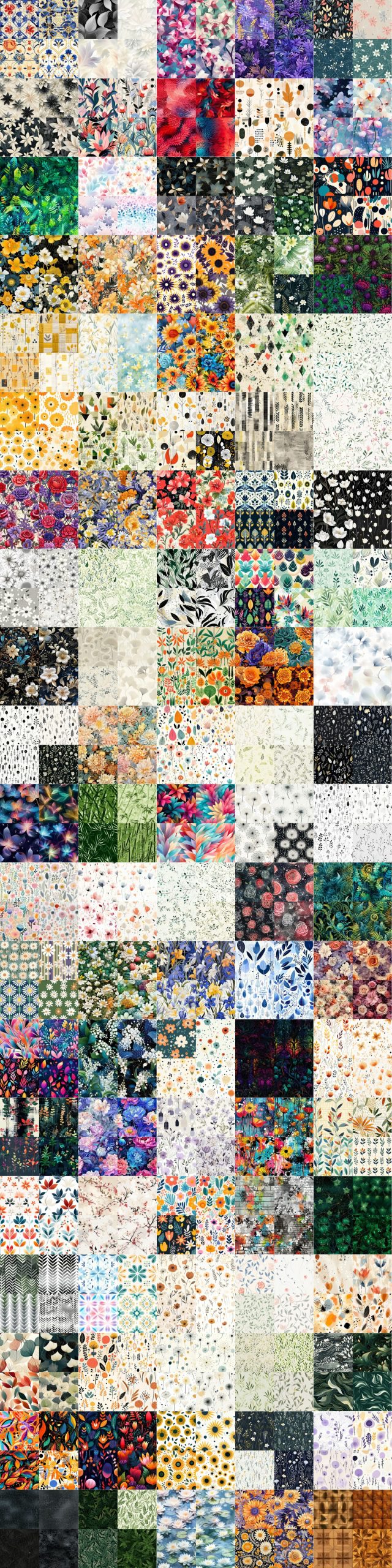 دانلود 414 پرامپت هوش مصنوعی میدجورنی Floral Patterns