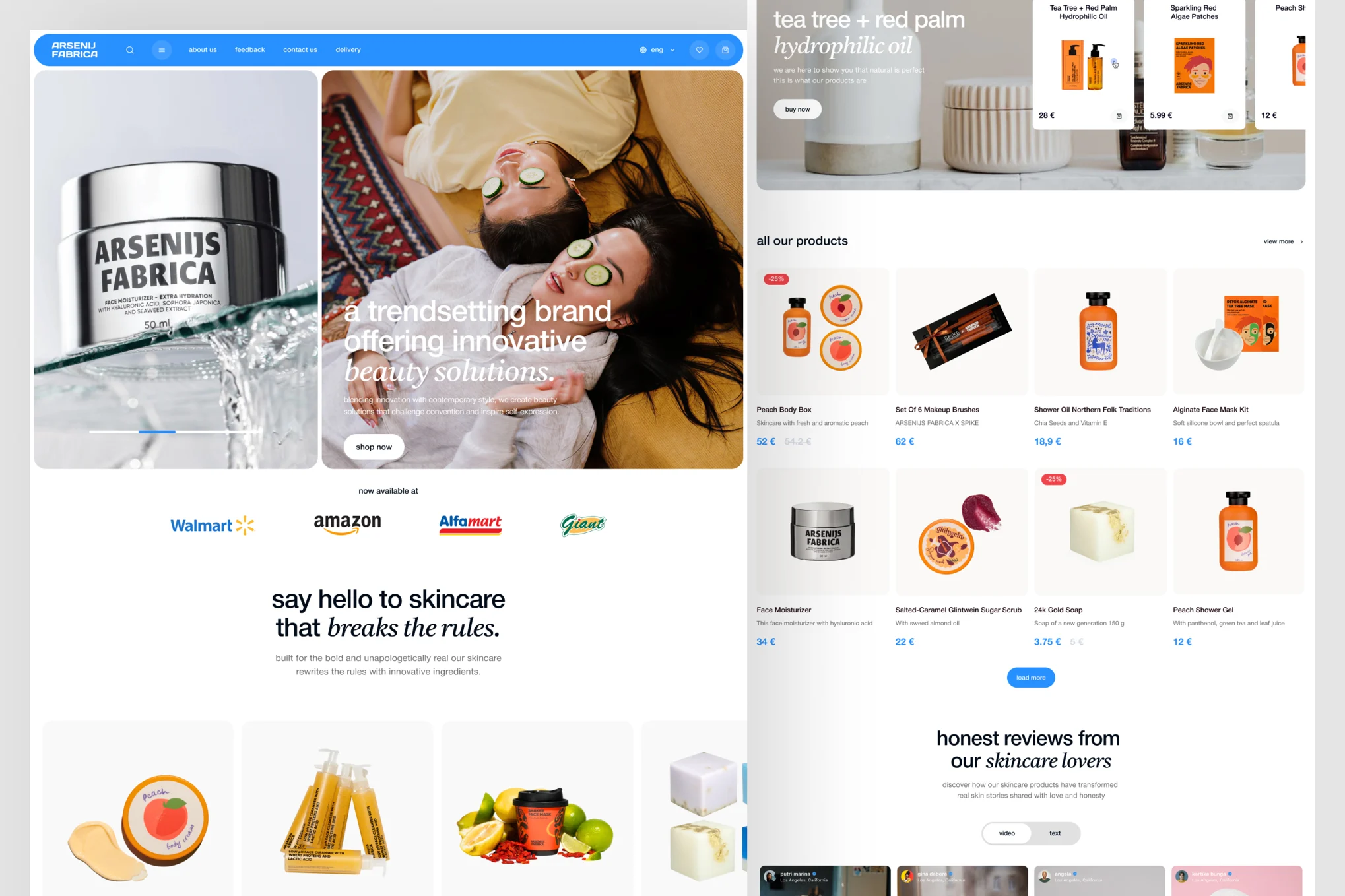 قالب فیگما ARSENIJ FABRICA - Skincare Website