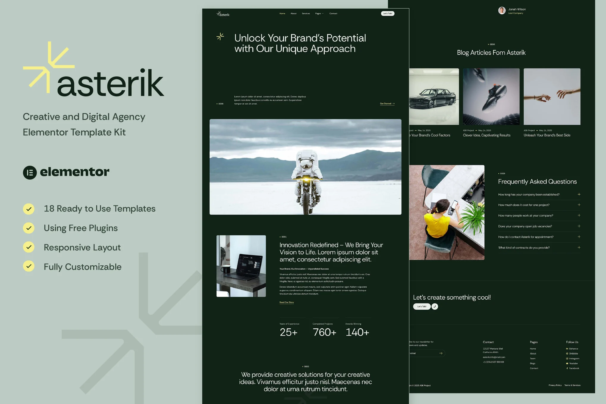قالب آژانس‌های خلاق و دیجیتال وردپرس Asterik