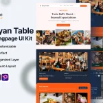 قالب فیگما Banyan Table Restaurant Landing page UI Kit