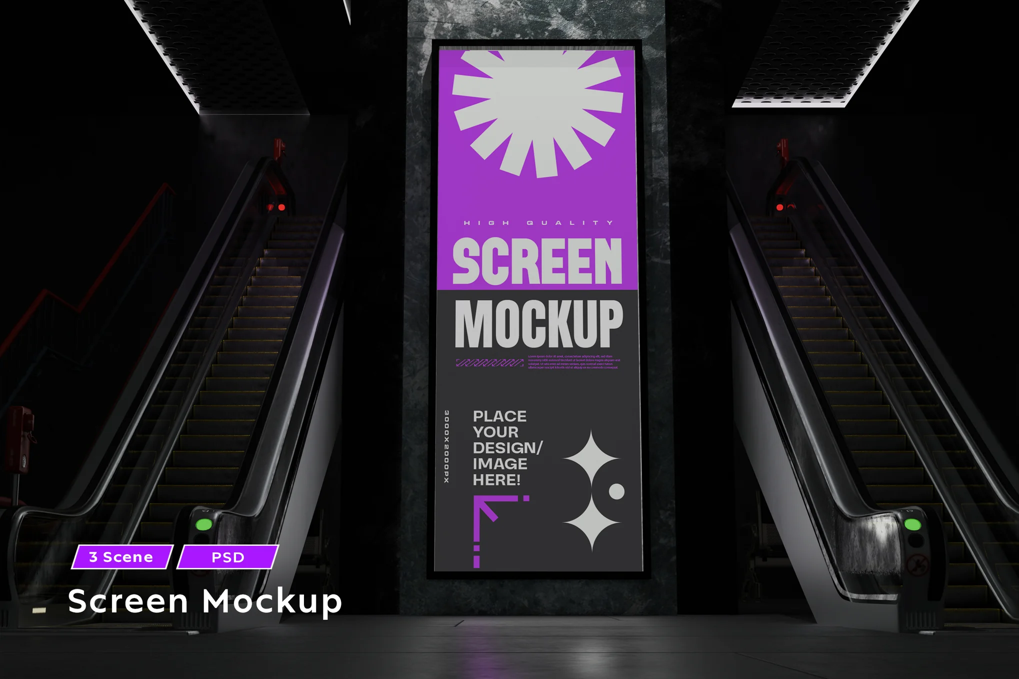 Billboard Screen Mockup دانلود موکاپ لایه باز Billboard Screen Mockup