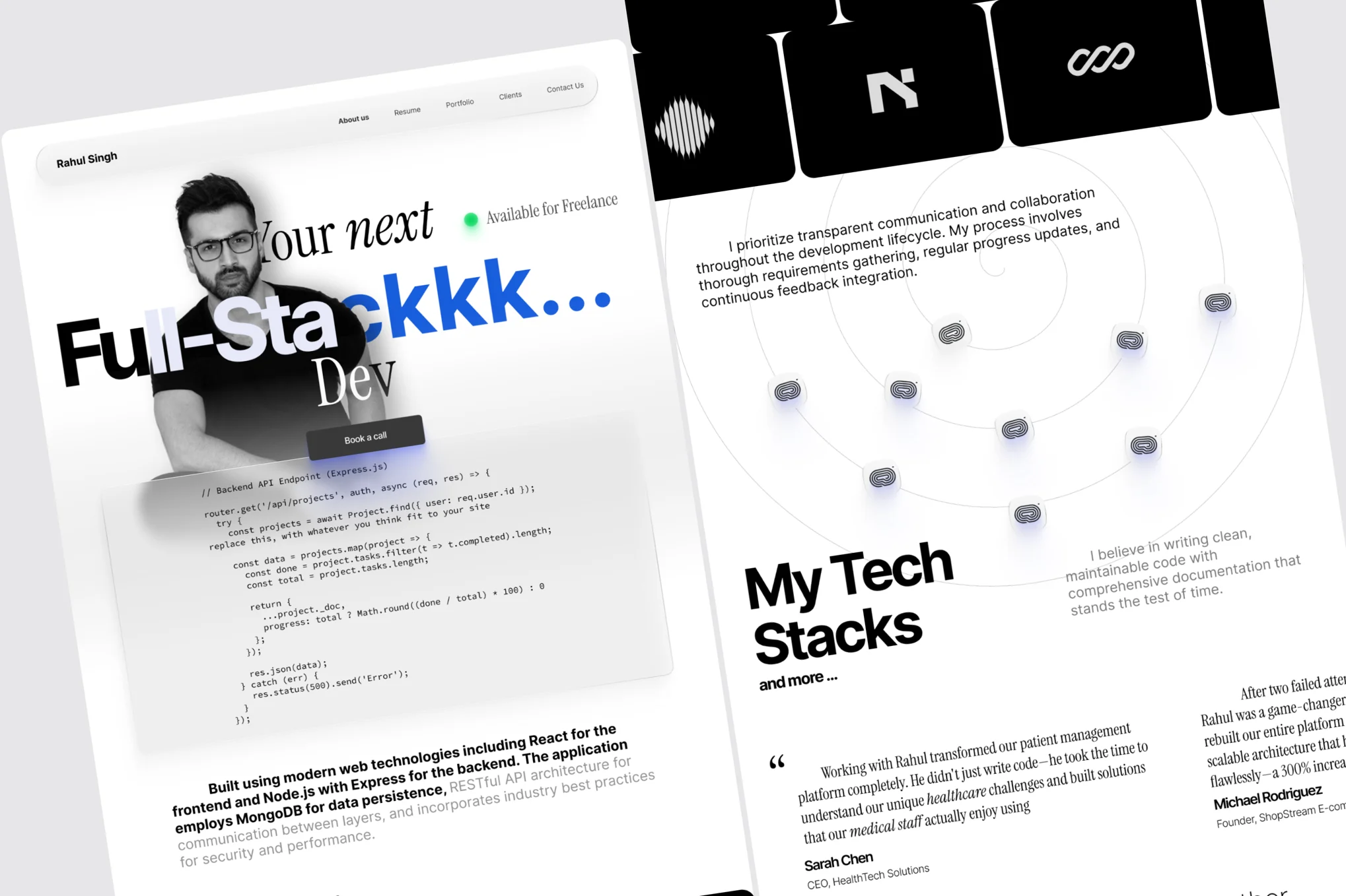 دانلود قالب فیگما Developer Portfolio Landing Page Template
