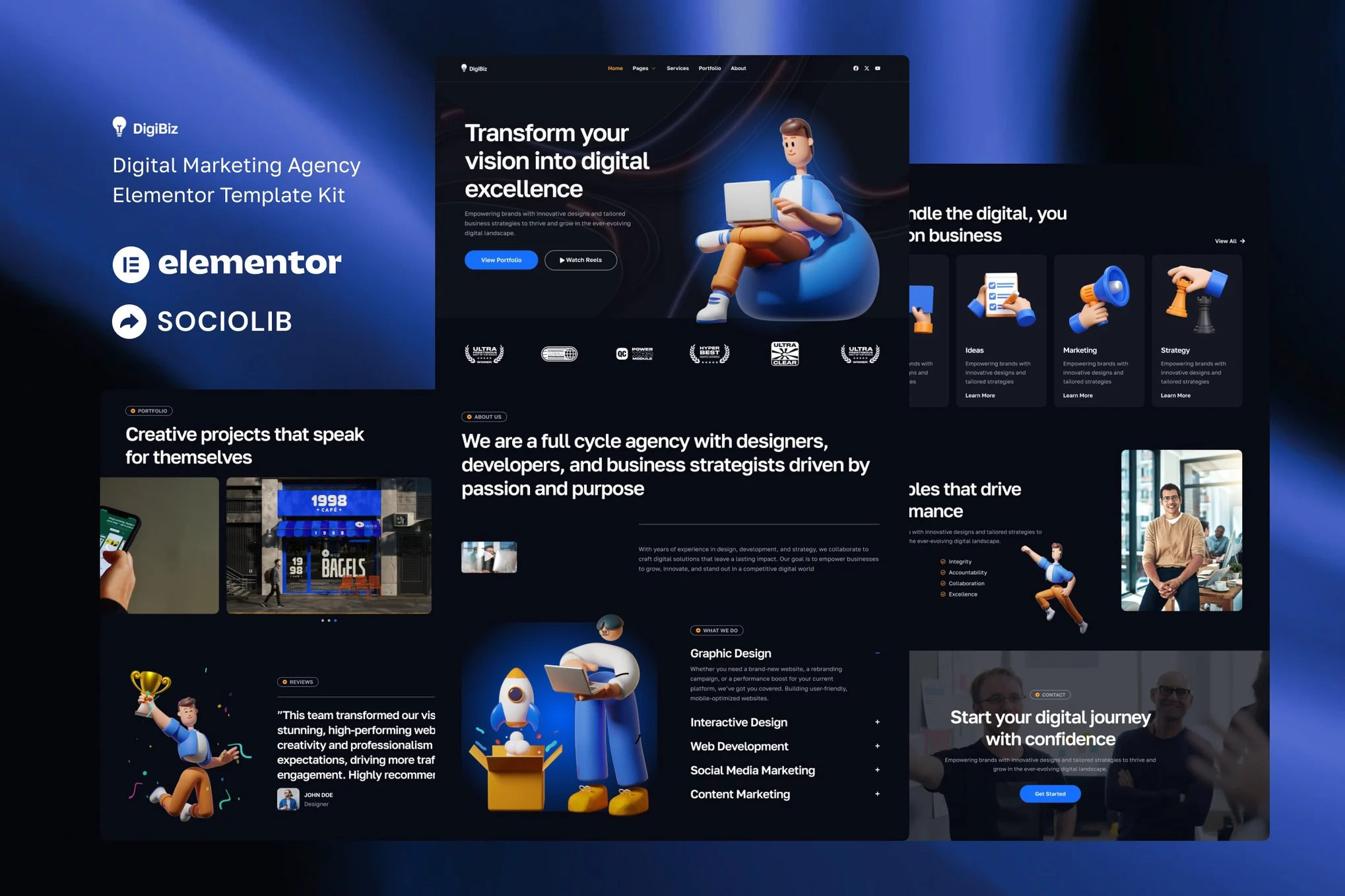 قالب دیجیتال مارکتینگ المنتور وردپرس DigiBiz