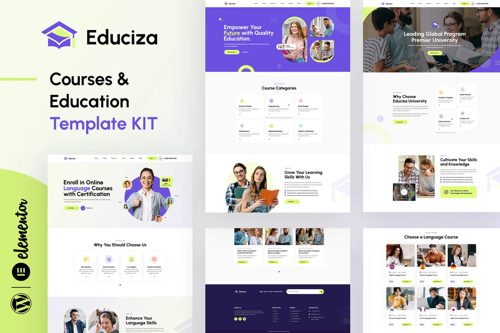 قالب وردپرس سایت آموزشی و دوره آنلاین Educiza