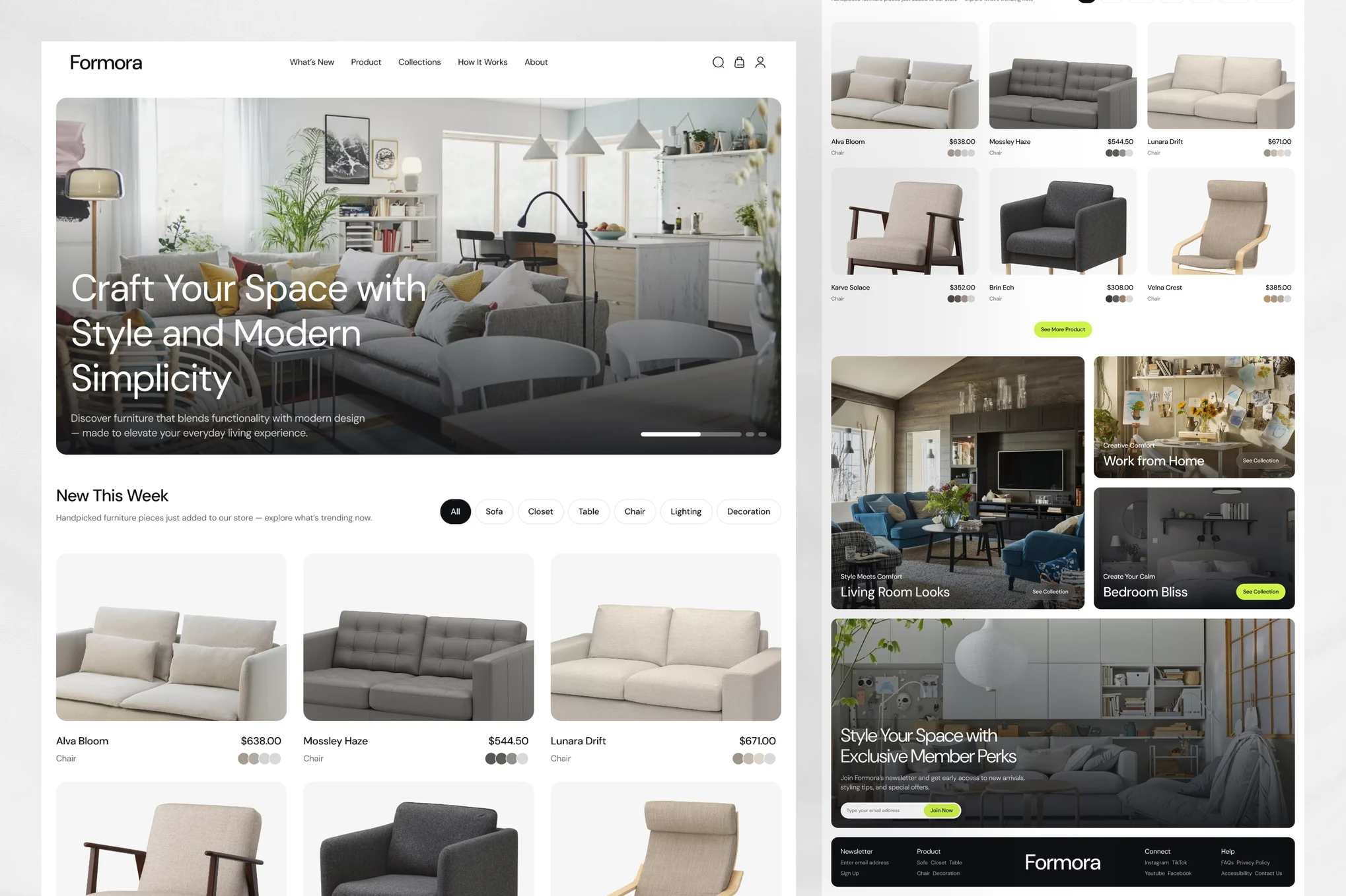 قالب فیگما Formora - Home Furniture Landing Page