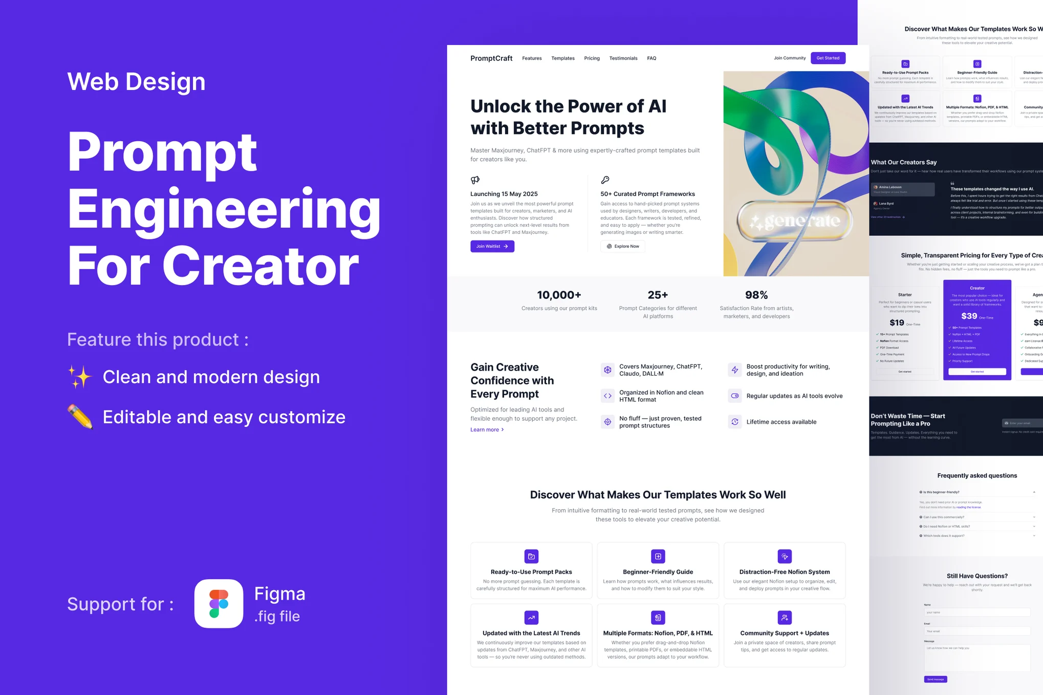 دانلود قالب فیگما Prompt Engineering For Creator