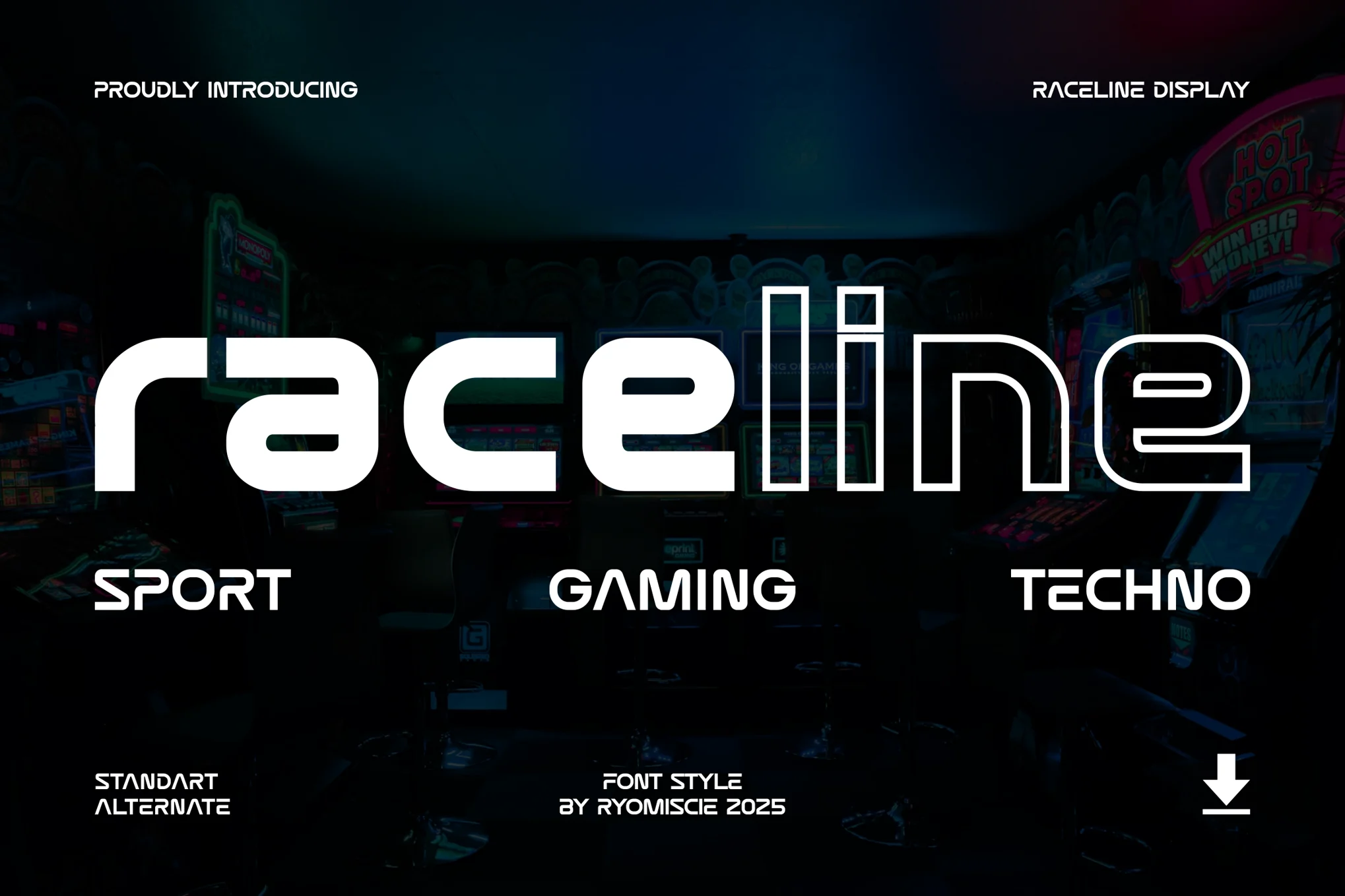 Raceline - Sport And Display Font دانلود فونت Raceline - Sport And Display Font