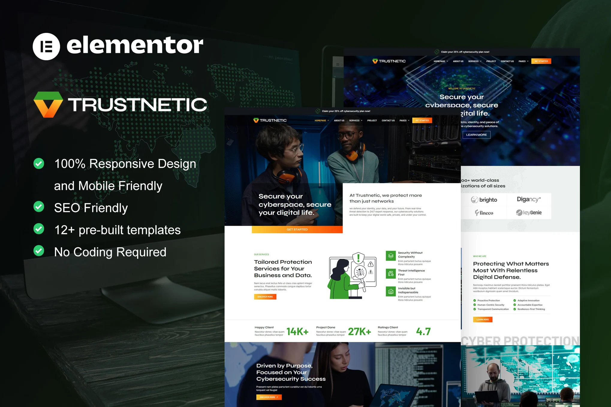 قالب خدمات امنیت سایبری و تکنولوژی وردپرس Trustnetic