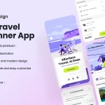 قالب Cineva – Movie Streaming Mobile App Design Template قالب فیگما Wanderbyte – AI Travel Planner Mobile App