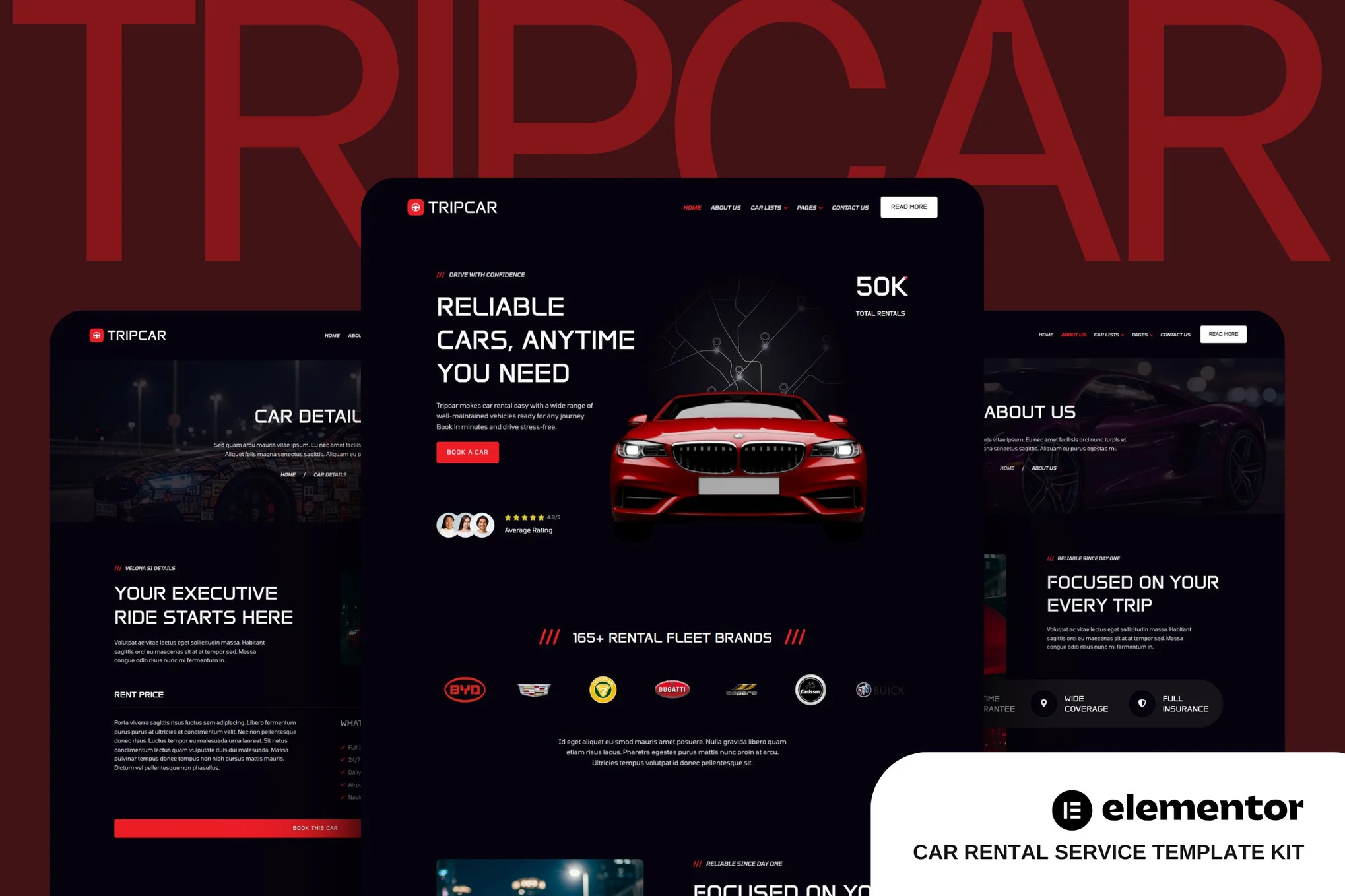 قالب المنتور Tripcar - سایت اجاره خودرو و خدمات حمل‌ونقل