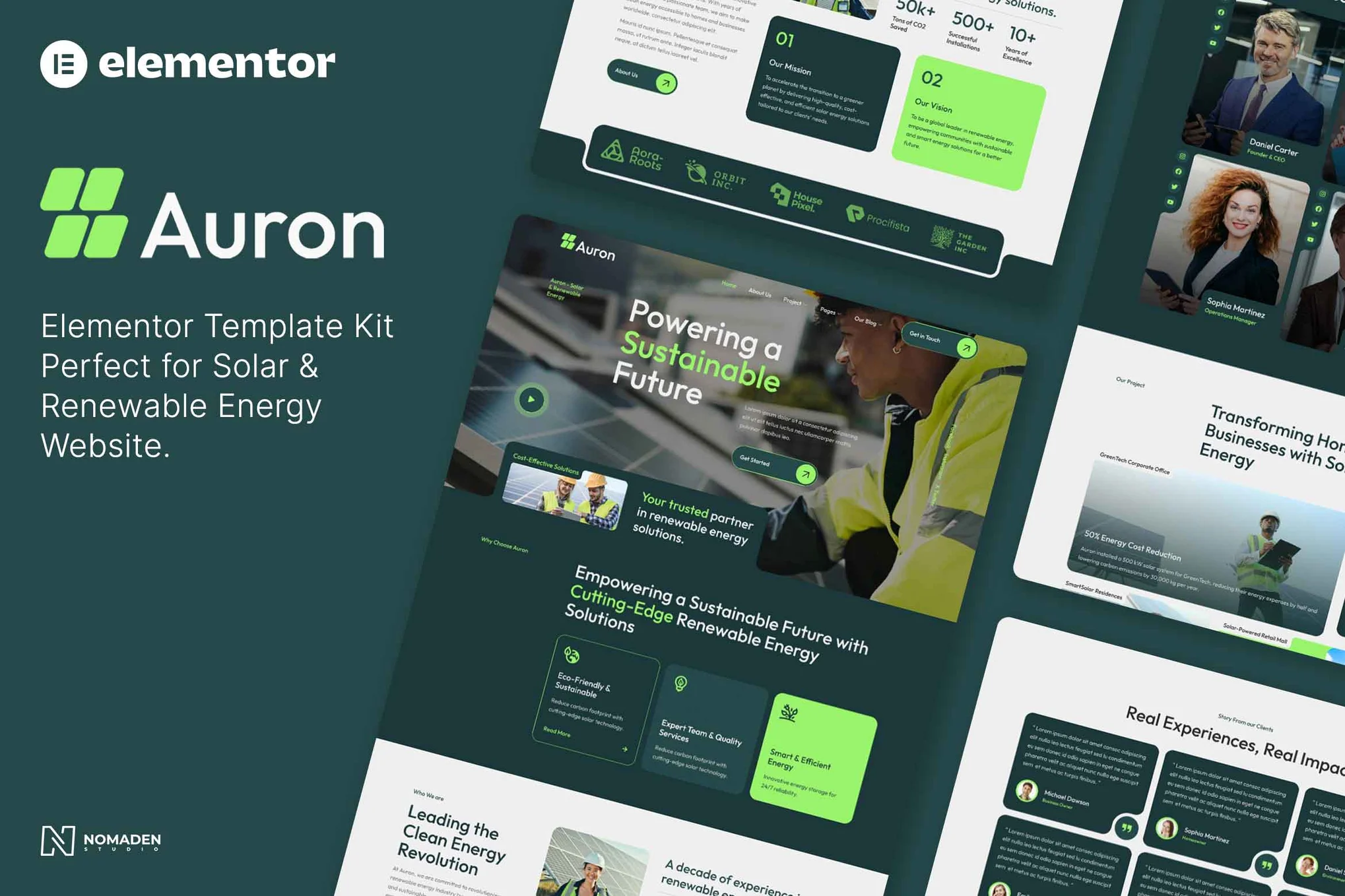 قالب المنتور Auron - طراحی سایت انرژی خورشیدی و تجدیدپذیر