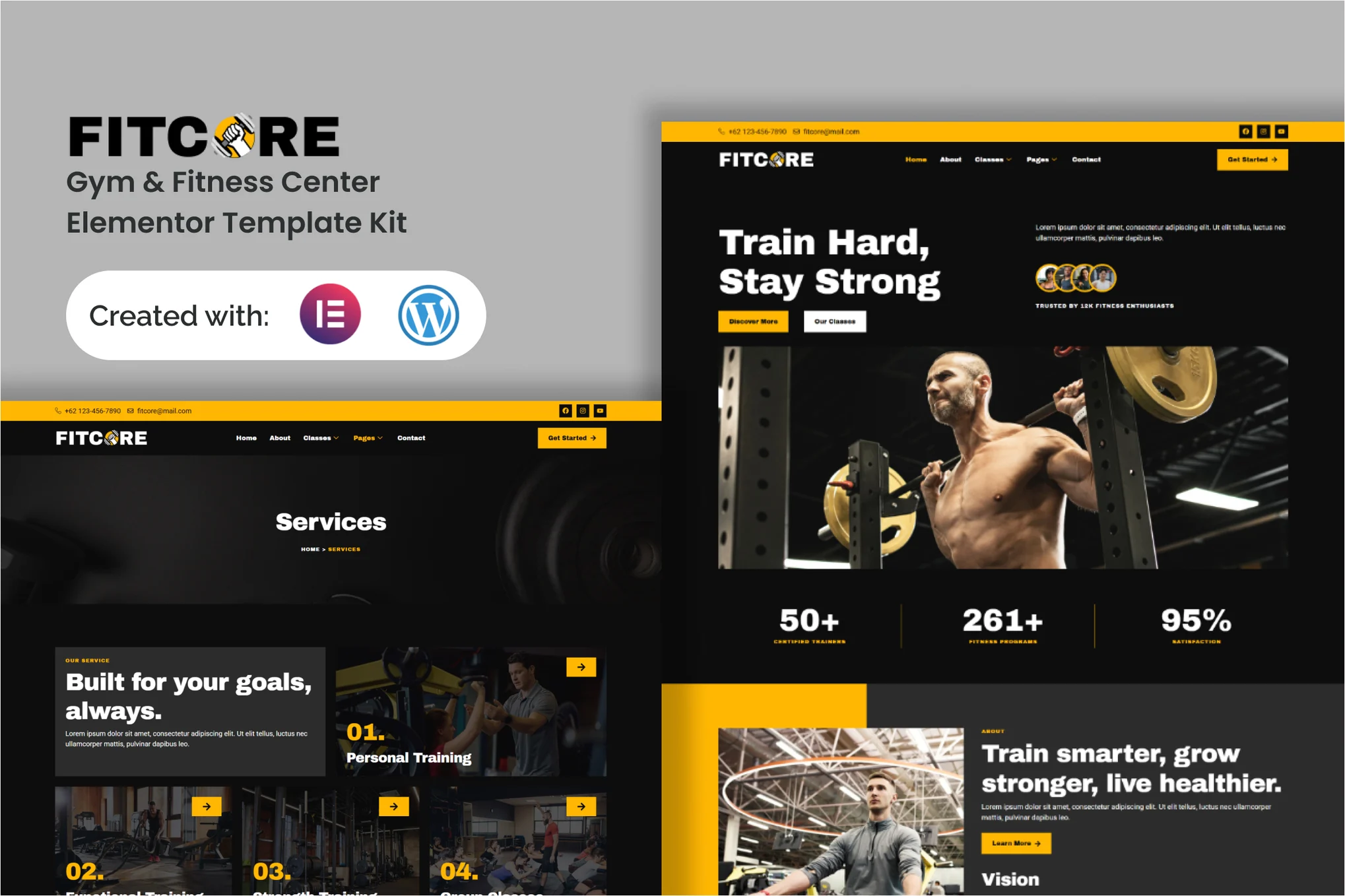قالب المنتور Fitcore - طراحی سایت باشگاه بدنسازی و تناسب اندام