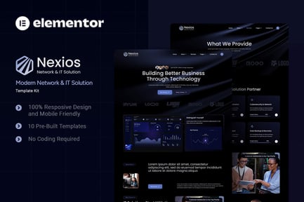 قالب المنتور Nexios - طراحی سایت شبکه و خدمات IT مدرن