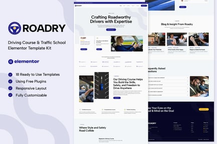 قالب المنتور Roadry - طراحی سایت آموزش رانندگی و رانندگی ایمن