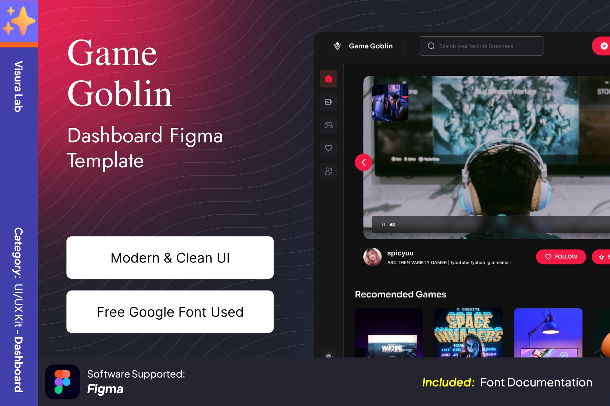 دانلود قالب داشبورد Figma برای مرکز گیمینگ