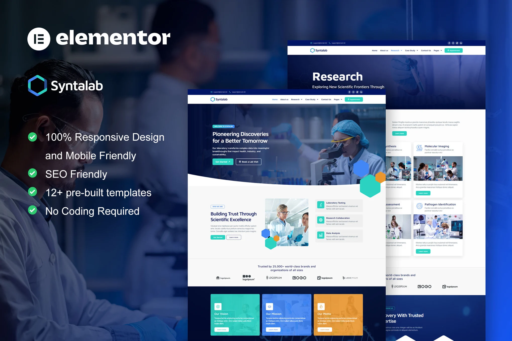 دانلود کیت قالب المنتور SyntaLab - تحقیقات علمی و آزمایشگاه
