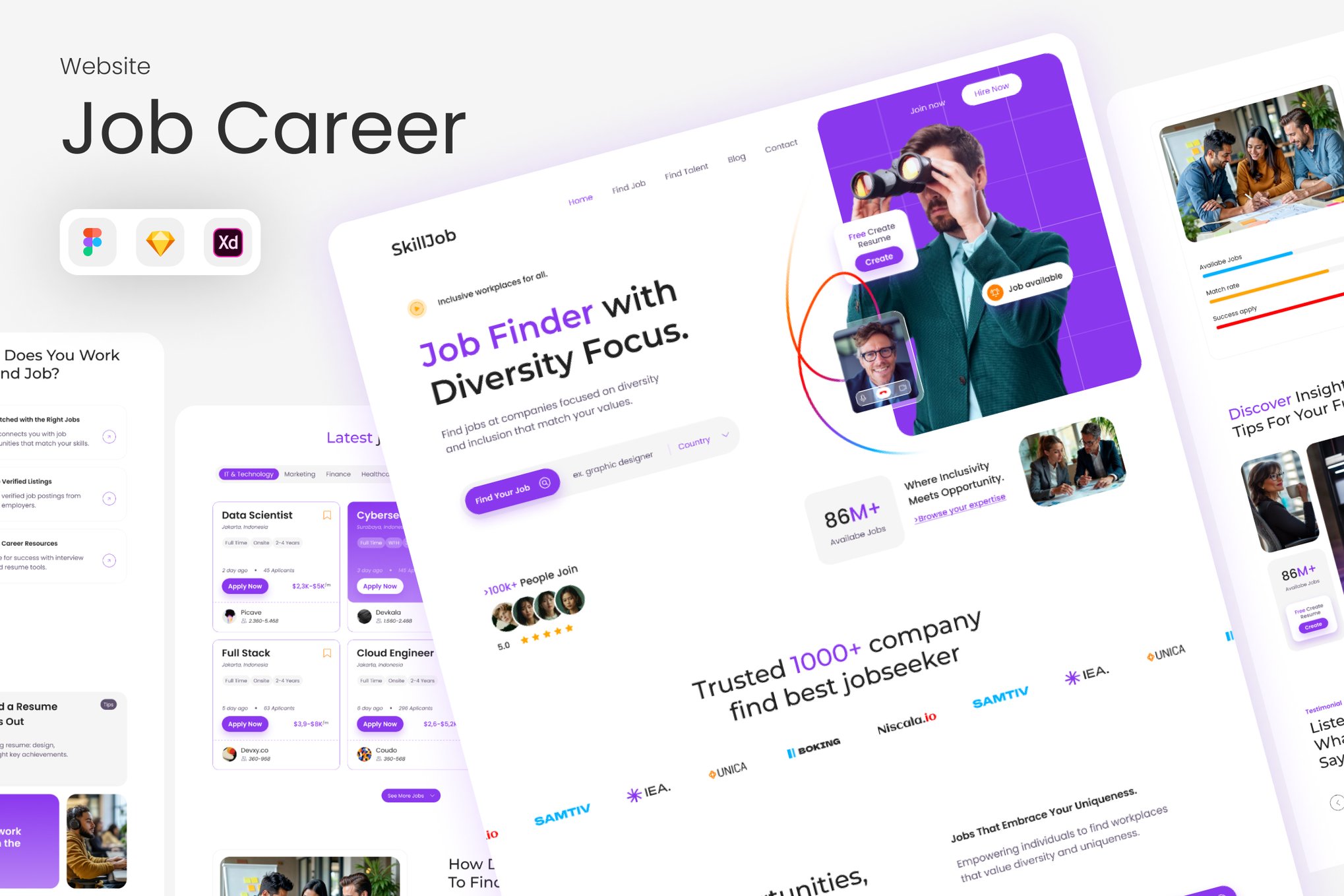 قالب فیگما SkillJob - طراحی سایت کاریابی و استخدام