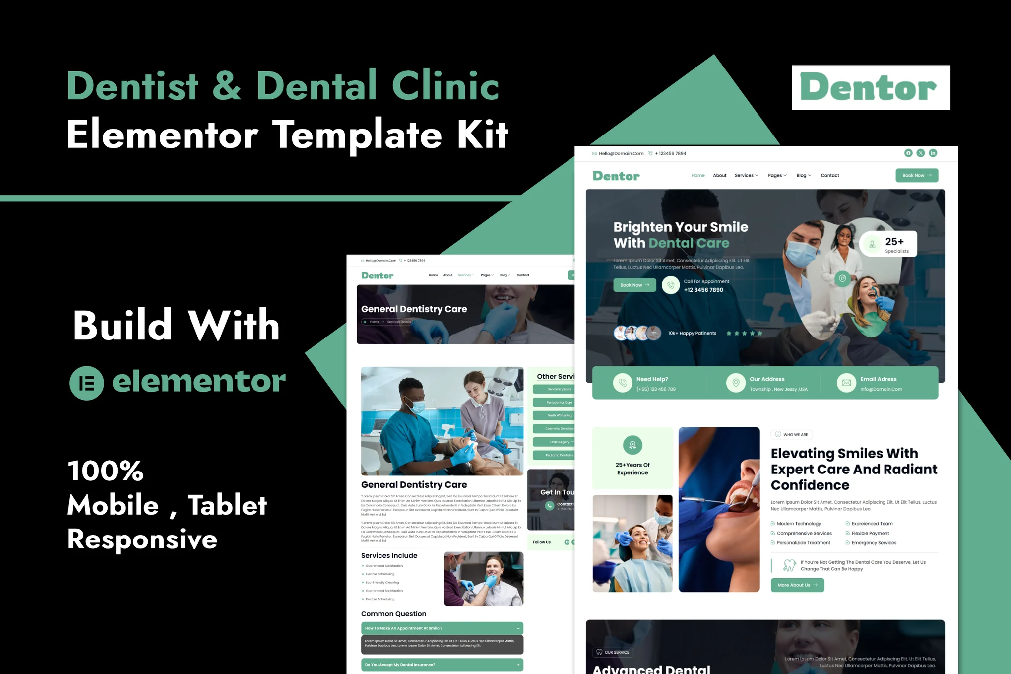 کیت المنتور Dentor - قالب وردپرس دندانپزشکی و سلامت دهان