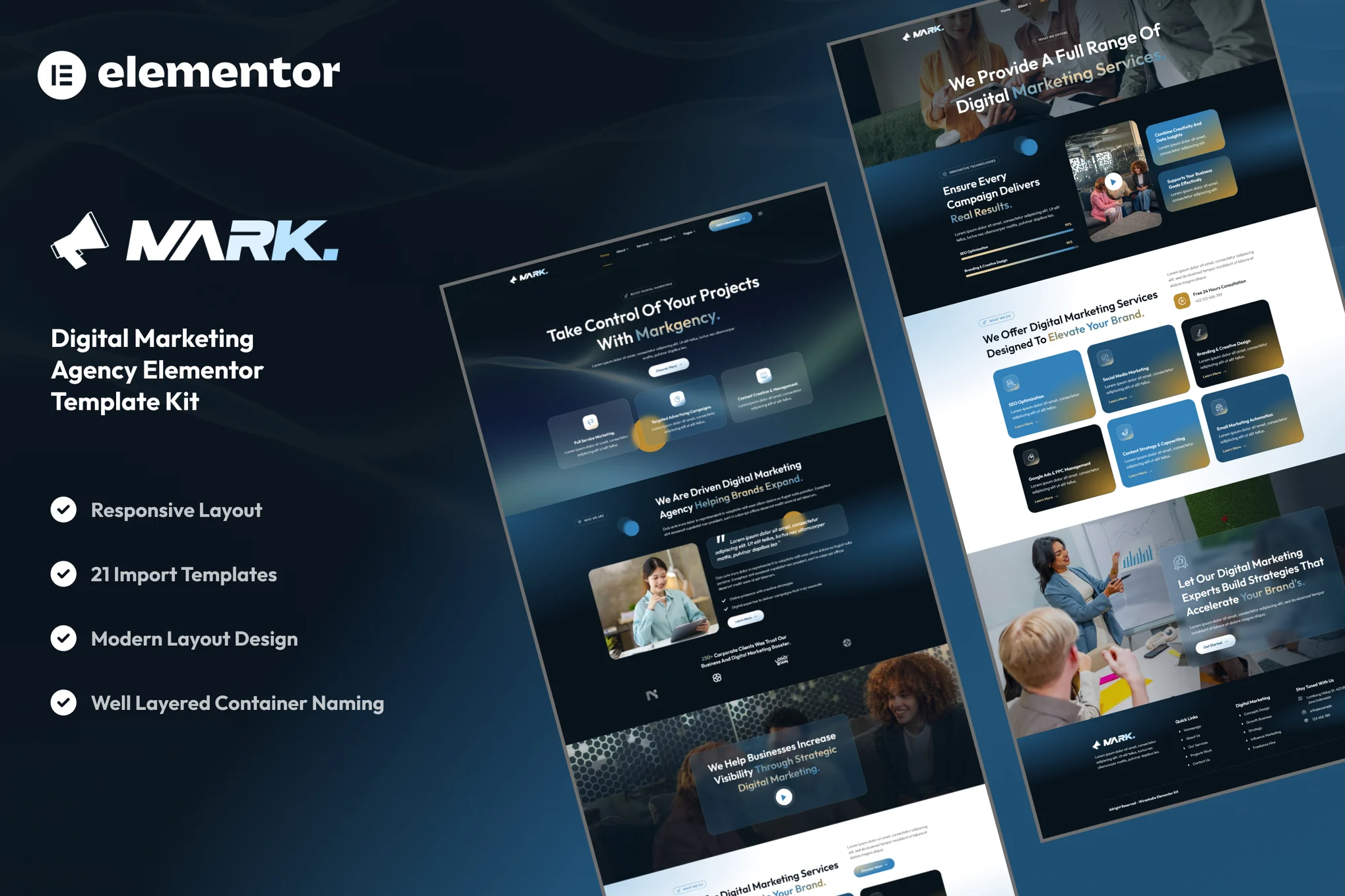 کیت المنتور Markagency - قالب وردپرس آژانس دیجیتال مارکتینگ