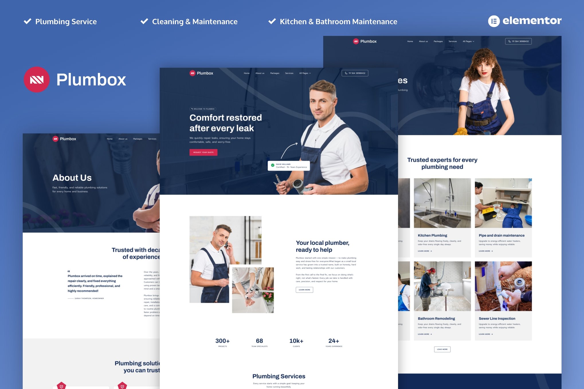 دانلود کیت المنتور Plumbox - قالب وردپرس لوله کشی و خدمات فنی
