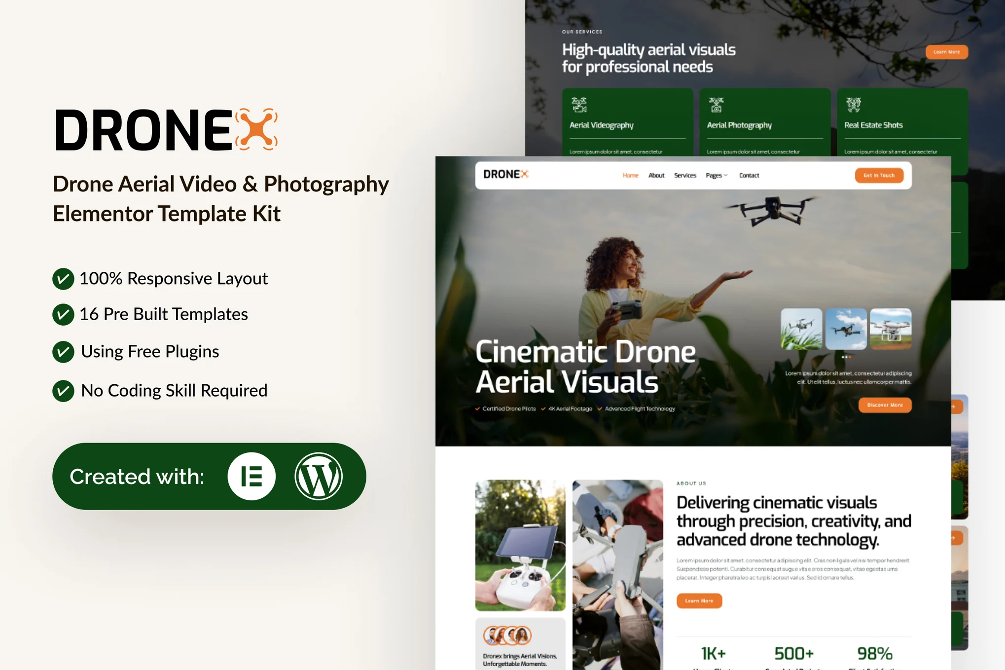 کیت المنتور Dronex - قالب پهپاد و خدمات فیلمبرداری هوایی
