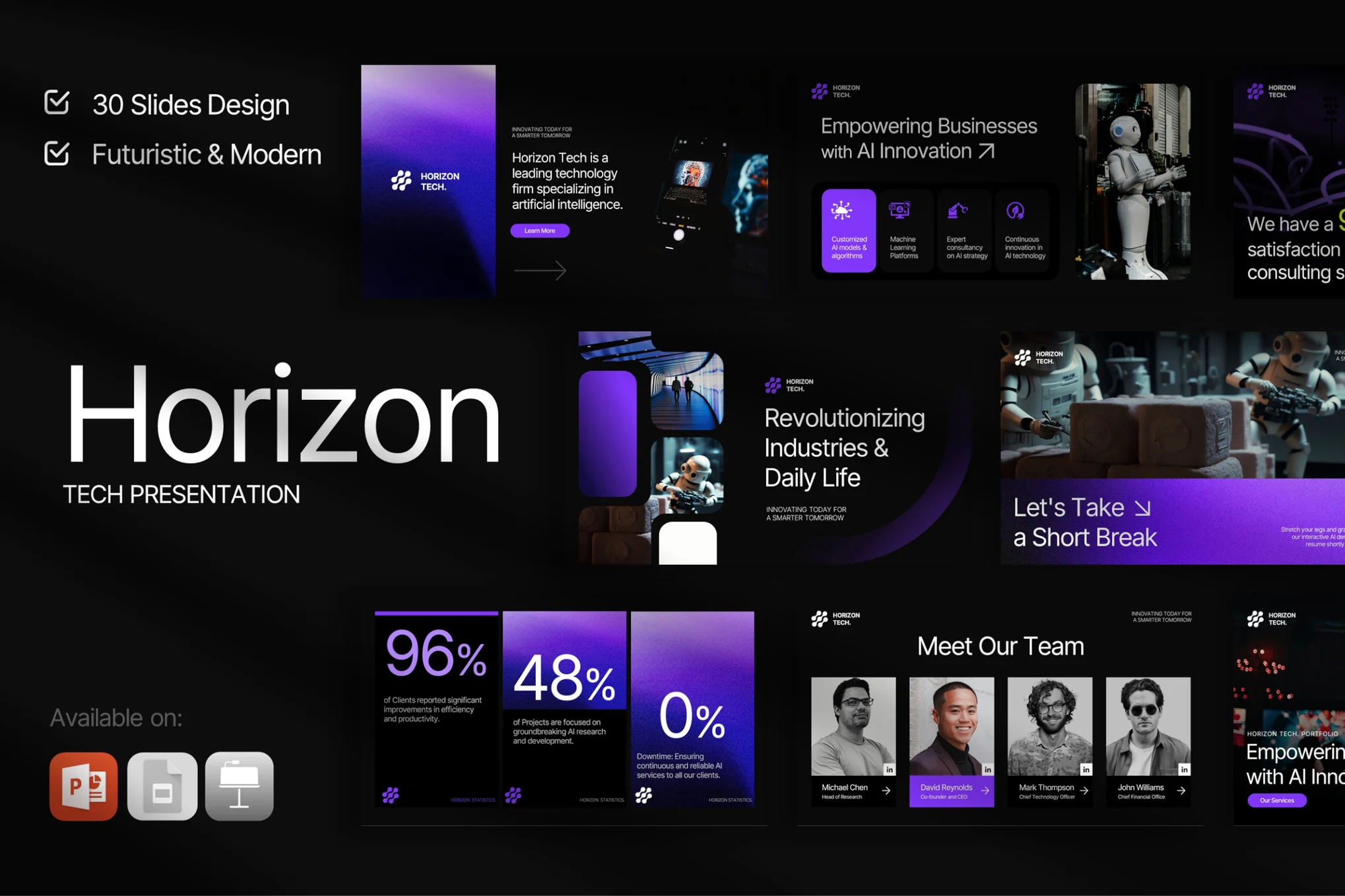 دانلود قالب پاورپوینت هوش مصنوعی و آموزش Horizon AI