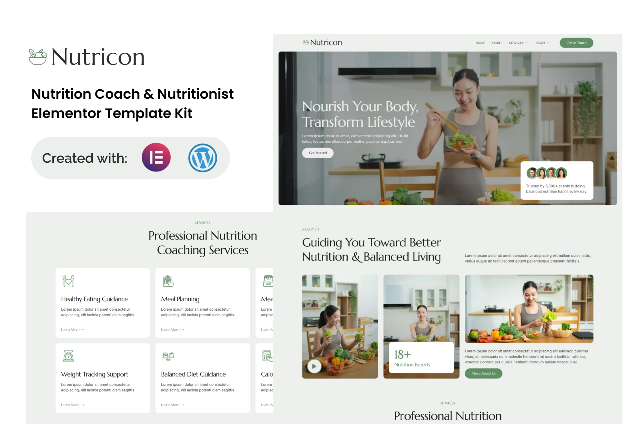 کیت المنتور Nutricon - قالب سایت مربی تغذیه و مشاور سلامت