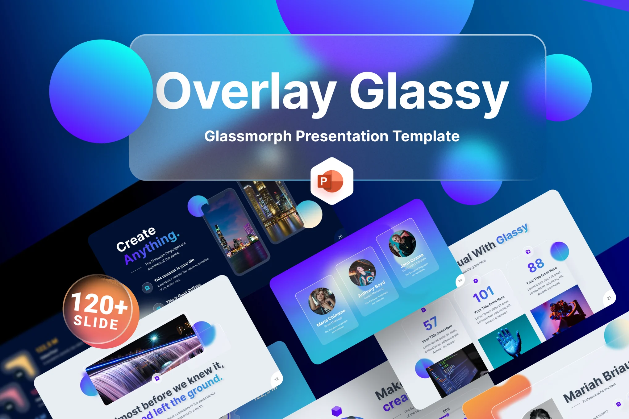 دانلود قالب پاورپوینت گلاسمورفیک Overlay Glassy