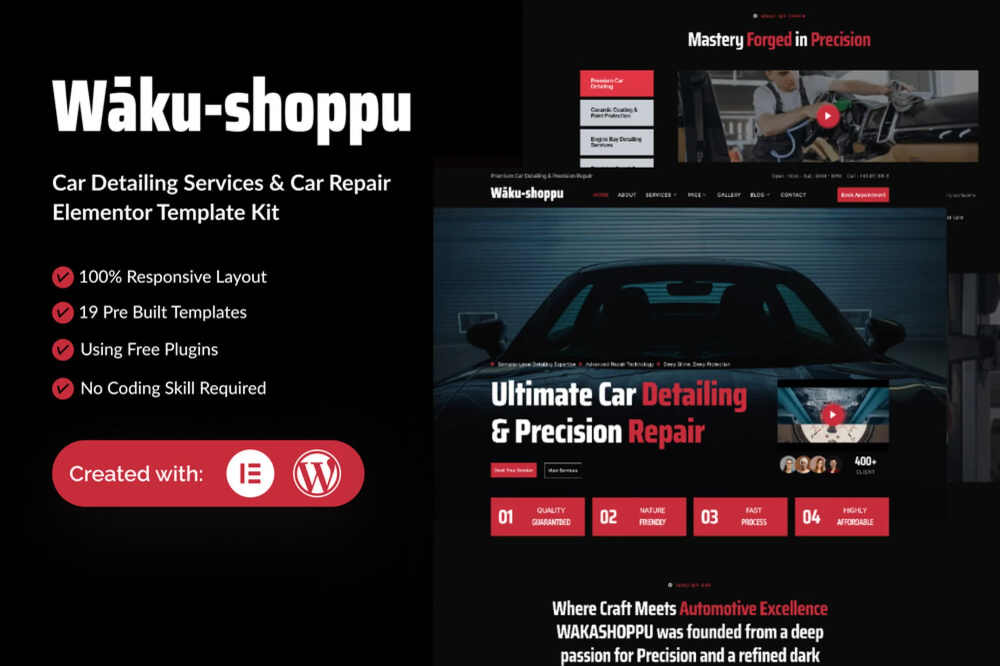 کیت المنتور Waku-shoppu - قالب سایت تخصصی دیتیلینگ خودرو