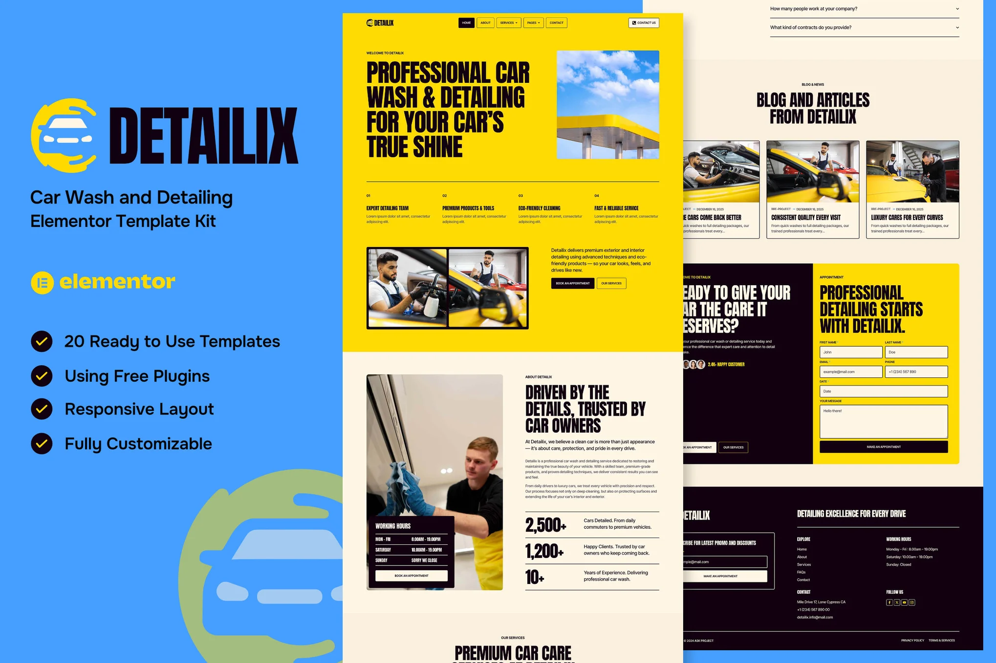 کیت المنتور Detailix – قالب مدرن کارواش و دیتیلینگ