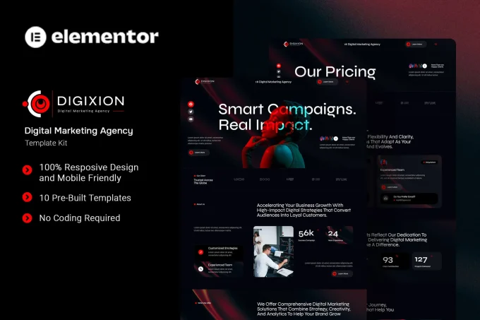 کیت المنتور Digixion - قالب آژانس دیجیتال مارکتینگ