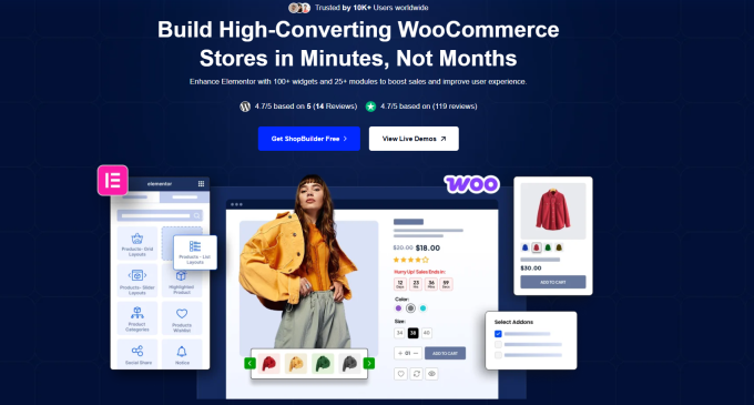 افزونه ShopBuilder Pro - صفحه‌ساز پیشرفته ووکامرس برای المنتور