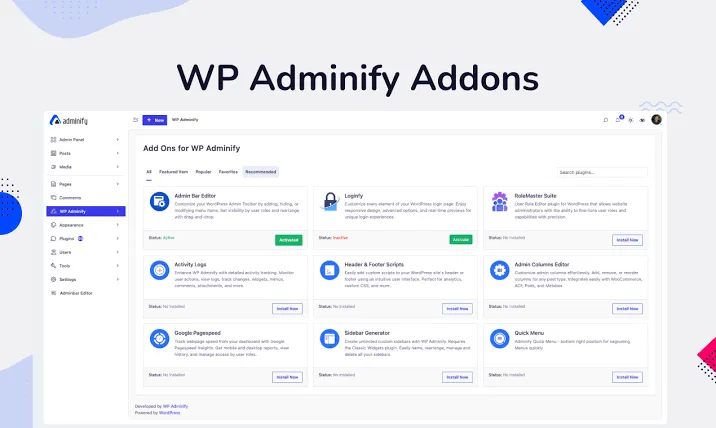 دانلود افزونه وردپرس WP Adminify PRO - شخصی سازی پیشخوان وردپرس