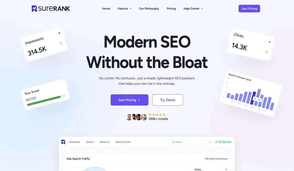 افزونه SureRank SEO Business | سئو هوشمند و سبک وردپرس
